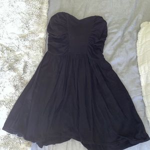 Black strapless dress